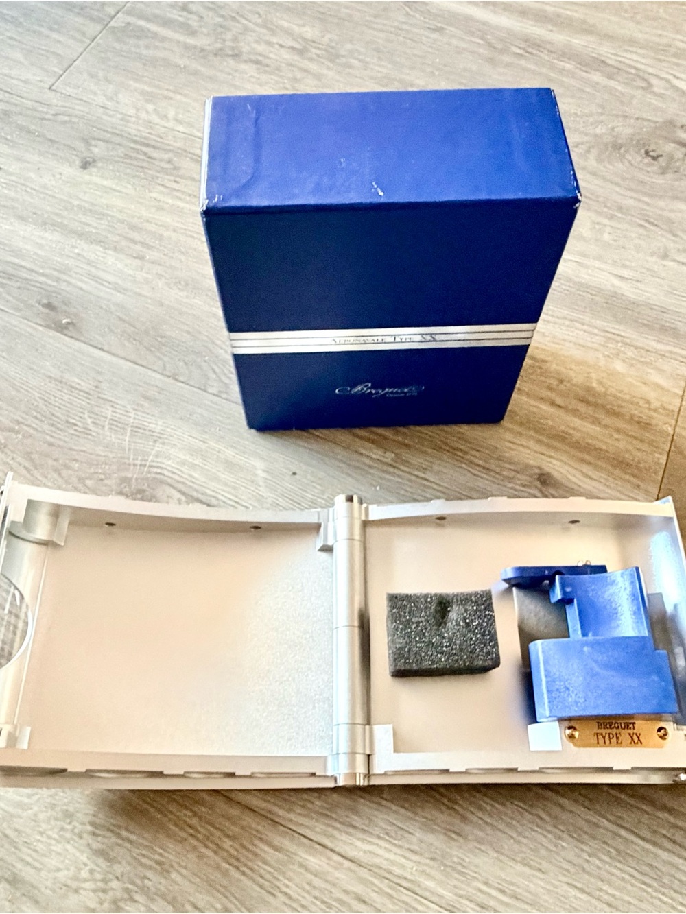BREGUET AÉRONAVALE TYPE XX Blue/Silver Watch Box + Outer Box 7.70x5.90x2.60”
